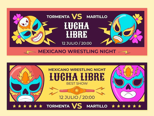 Vector gratuito plantilla de luchador de diseño plano