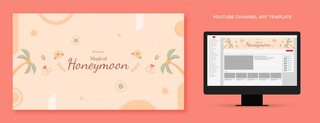 Plantilla de luna de miel de diseño plano