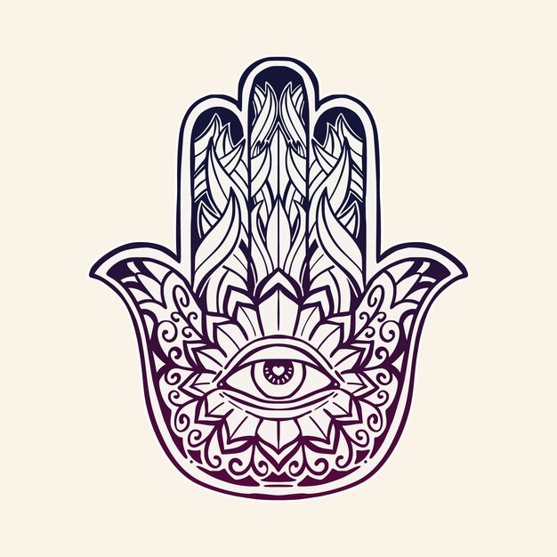 Plantilla de mano de fatima de diseño plano