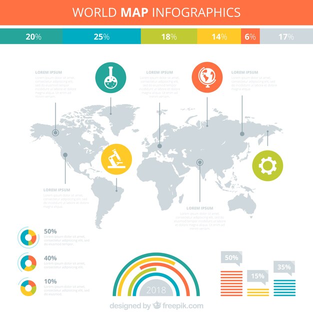 Plantilla de mapa infográfico 