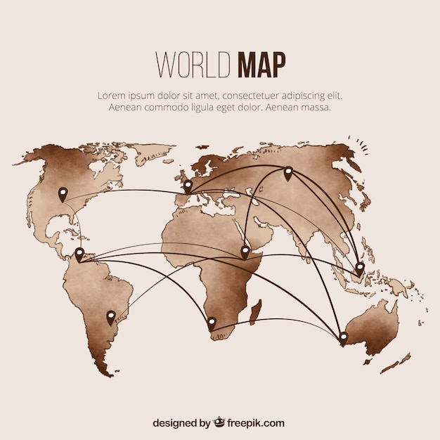 Plantilla de mapa del mundo con marcadores