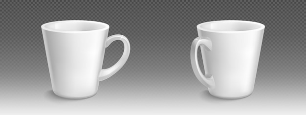 Plantilla de maqueta de vector de taza de café de cerámica blanca