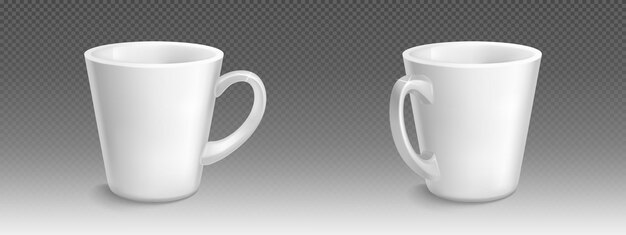 Plantilla de maqueta de vector de taza de café de cerámica blanca