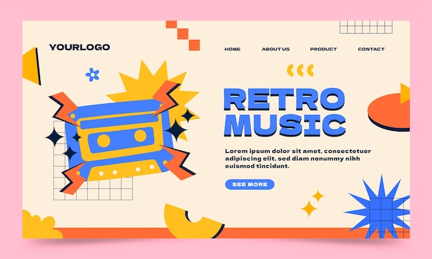Plantilla de marca retro de diseño plano