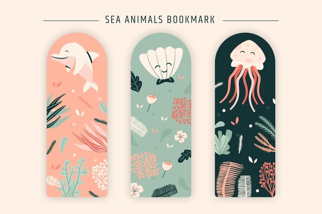 Plantilla de marcador de diseño plano dibujado a mano