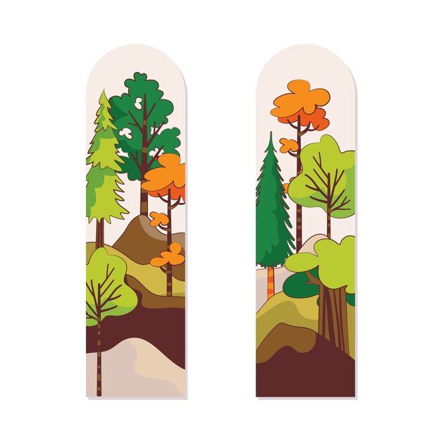 Plantilla de marcador de diseño plano dibujado a mano