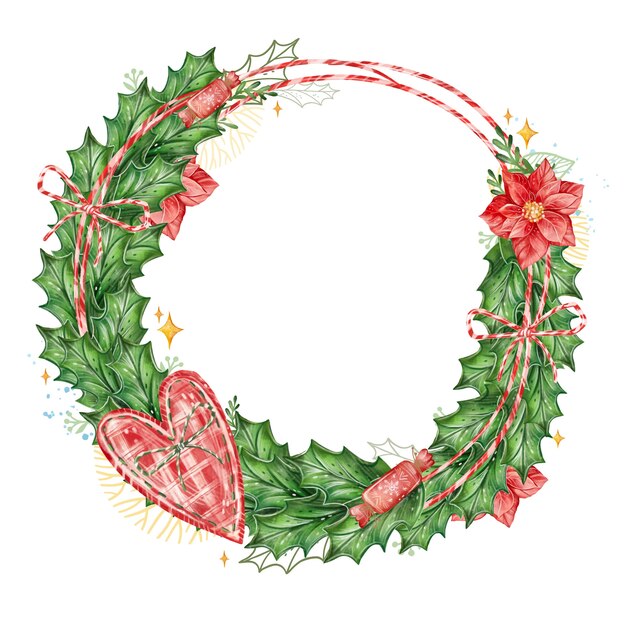 Plantilla de marco de acuarela para celebración de la temporada navideña