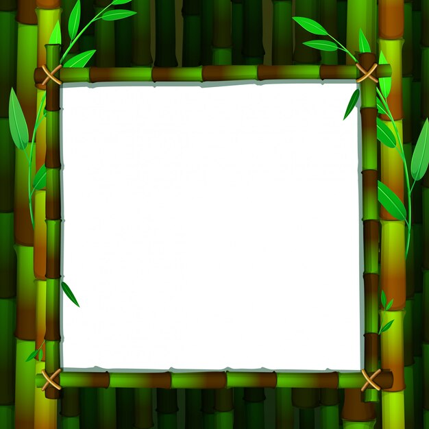 Plantilla de marco con bambú verde
