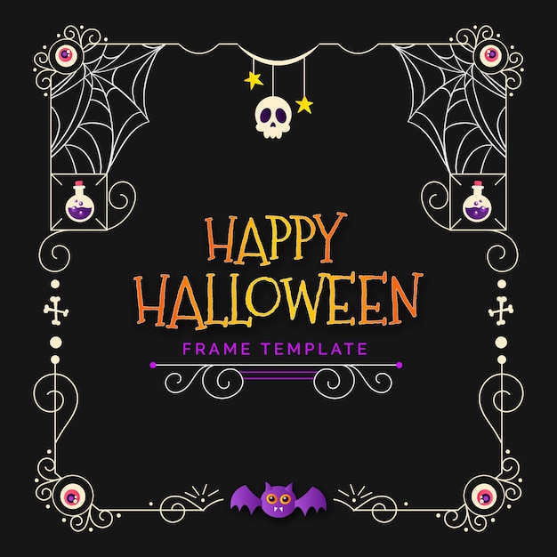 Plantilla de marco degradado de halloween