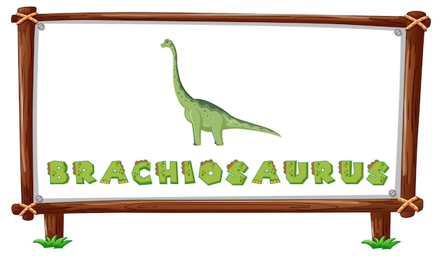 Vector gratuito plantilla de marco con dinosaurios y diseño de braquiosaurio de texto insi