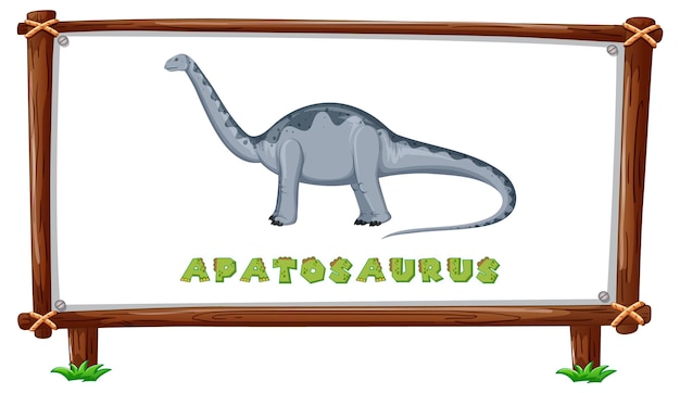 Vector gratuito plantilla de marco con diseño de dinosaurios y texto apatosaurus dentro