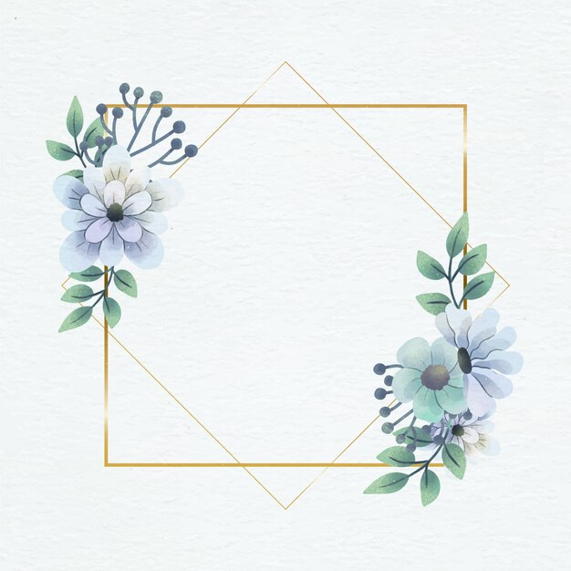Plantilla de marco floral acuarela