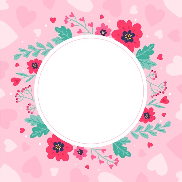 Plantilla de marco de foto de amor dibujada a mano