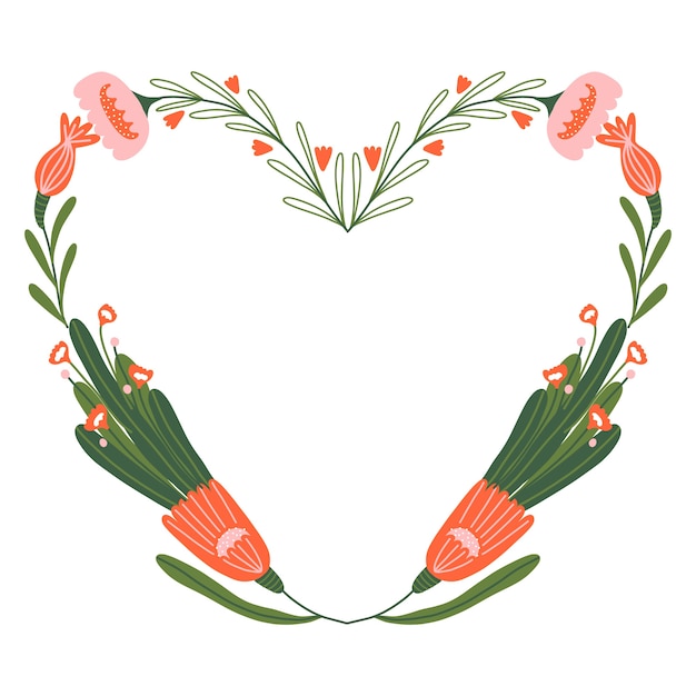 Plantilla de marco de fotos de san valentín dibujado a mano