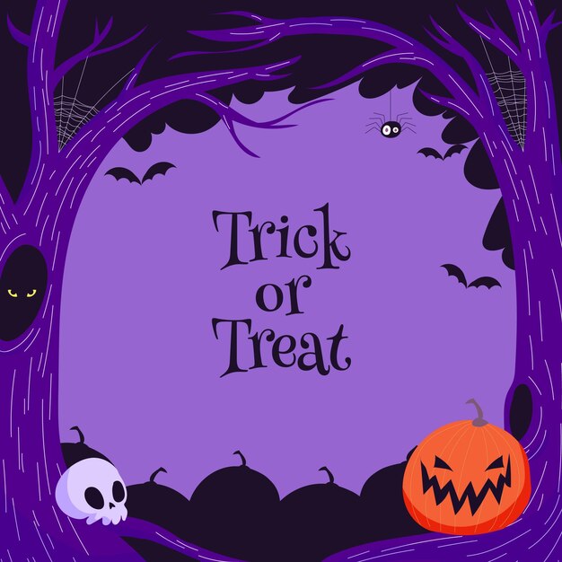 Plantilla de marco de halloween dibujado a mano