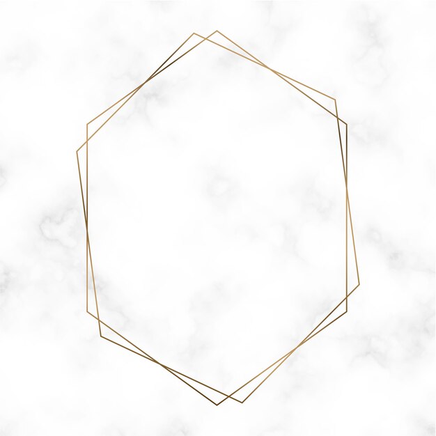 Plantilla de marco hexagonal dorado