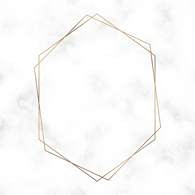 Plantilla de marco hexagonal dorado