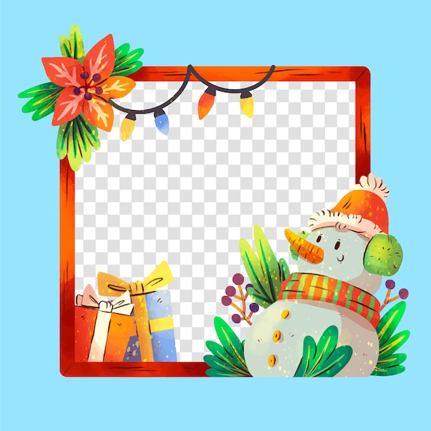 Plantilla de marco de navidad acuarela