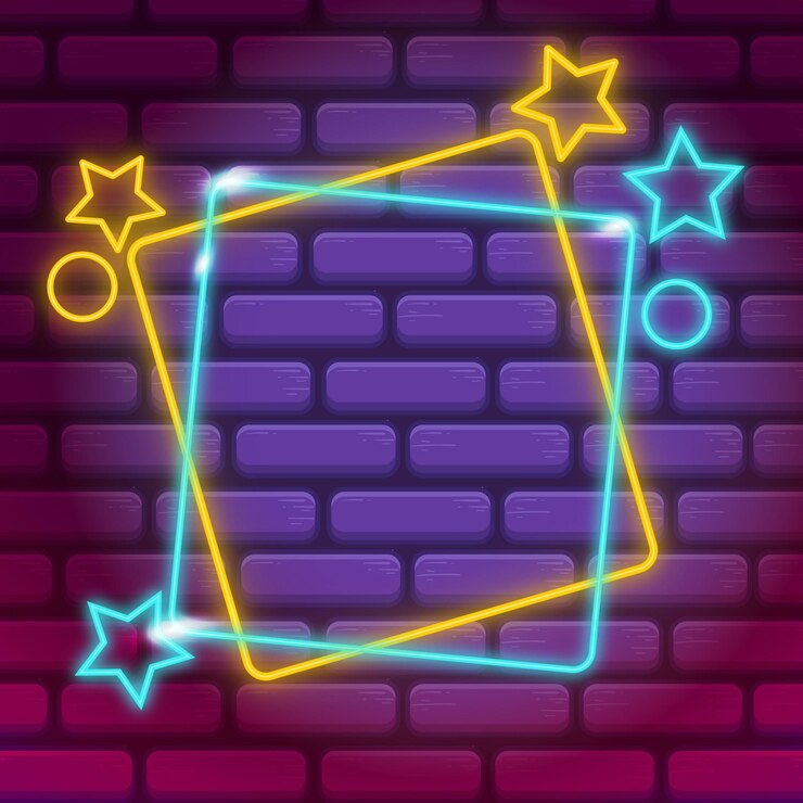 Vector gratuito plantilla de marco de neón