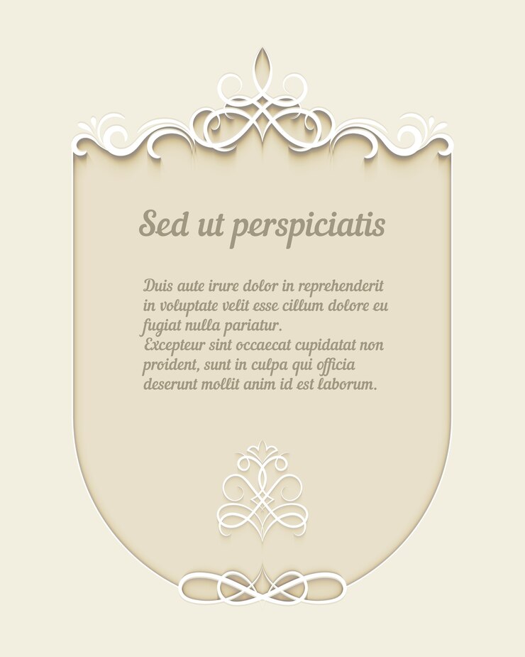 Vector gratuito plantilla de marco ornamental de papel vintage vector con encabezado