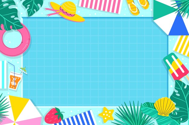 Plantilla de marco plano para la temporada de verano