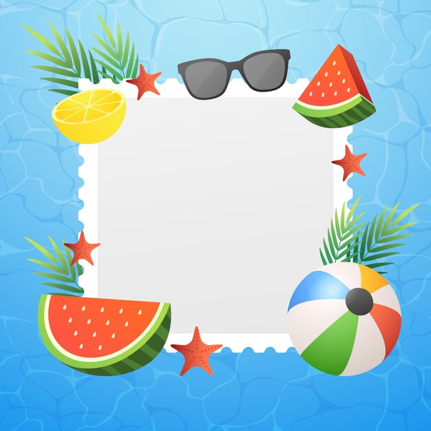 Plantilla de marco realista para el verano.