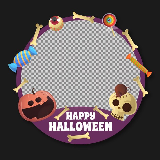 Plantilla de marco de redes sociales de halloween degradado