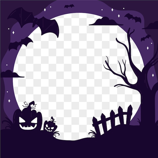 Vector gratuito plantilla de marco de redes sociales de halloween plana dibujada a mano