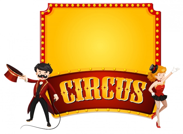 Vector gratuito plantilla de marco con tema de circo