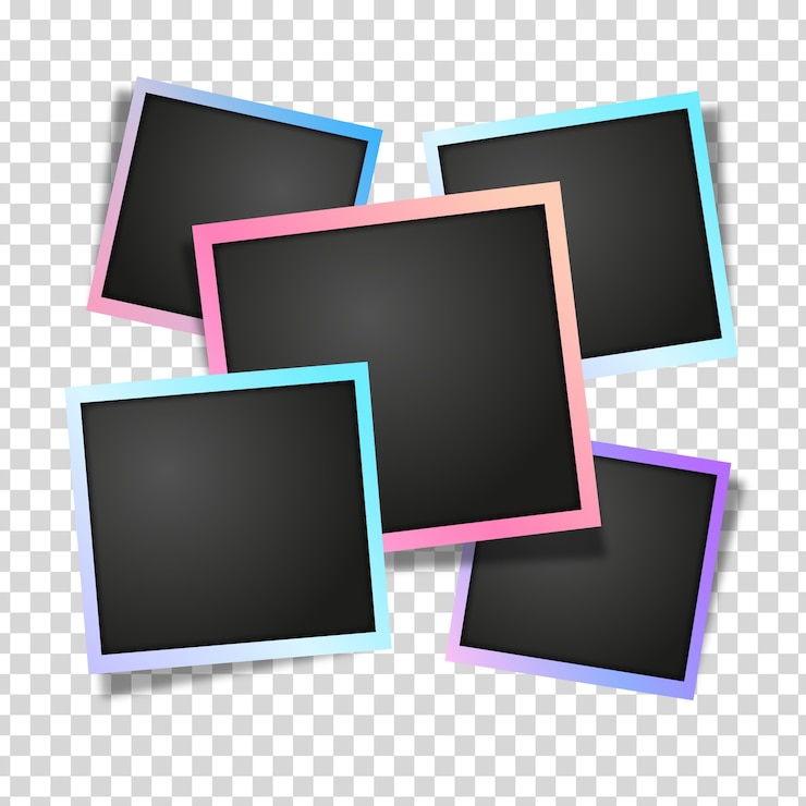 Vector gratuito plantilla de marcos degradados de foto