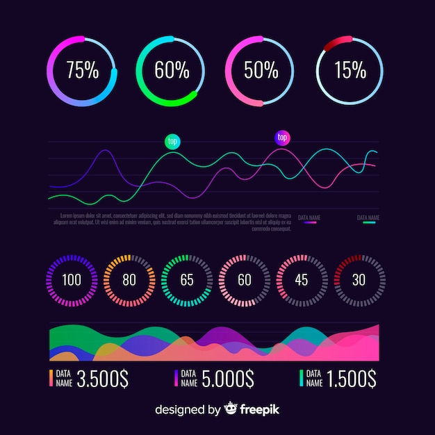 Vector gratuito plantilla de marketing oscuro degradado