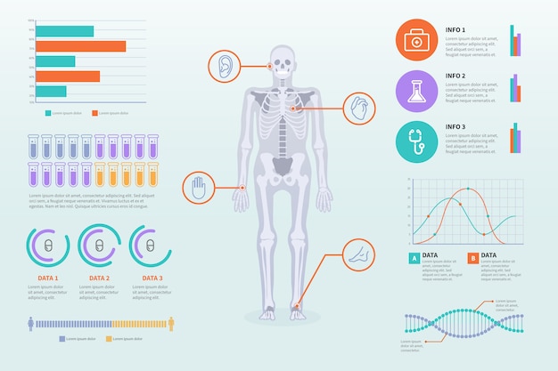 Vector gratuito plantilla médica infografía salud