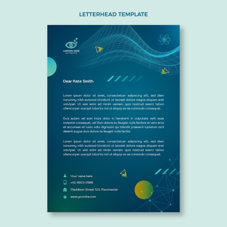Vector gratuito plantilla de membrete de ciencia degradada