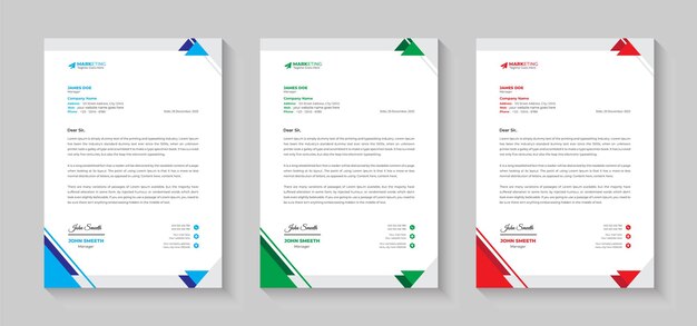 Plantilla de membrete corporativo de diseño de membrete comercial limpio moderno creativo