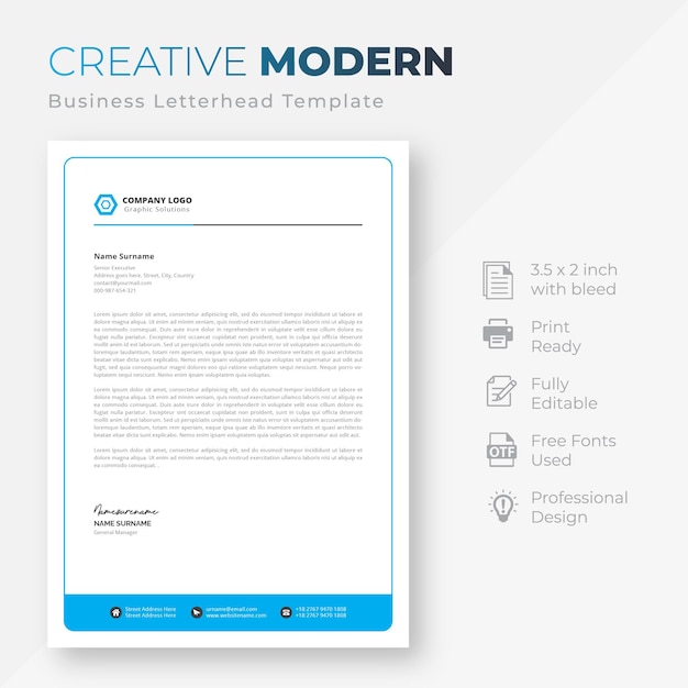 Vector gratuito plantilla de membrete de empresa moderna