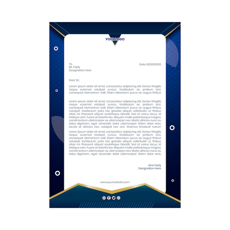 Vector gratuito plantilla de membrete de empresaria