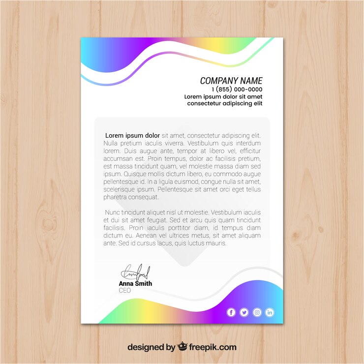 Vector gratuito plantilla de membrete en estilo degradado