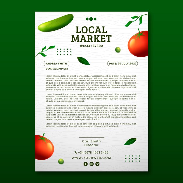Plantilla de membrete de mercado local degradado