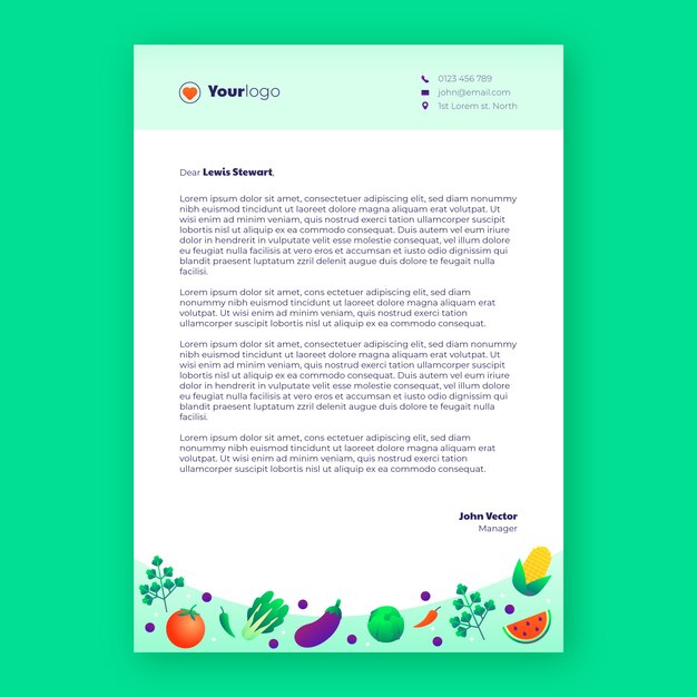 Plantilla de membrete de mercado local degradado