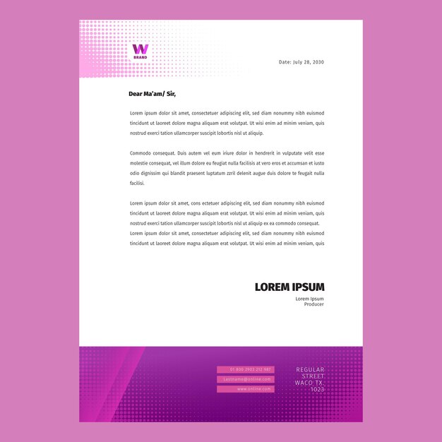 Plantilla de membrete de mujer de negocios