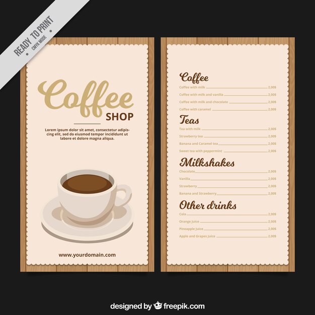 Plantilla de menú de café retro 
