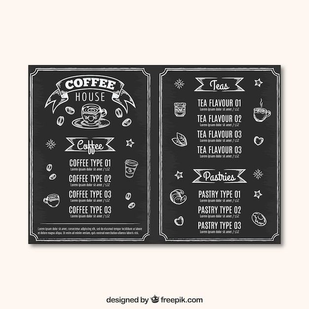 Plantilla de menú de cafeteria