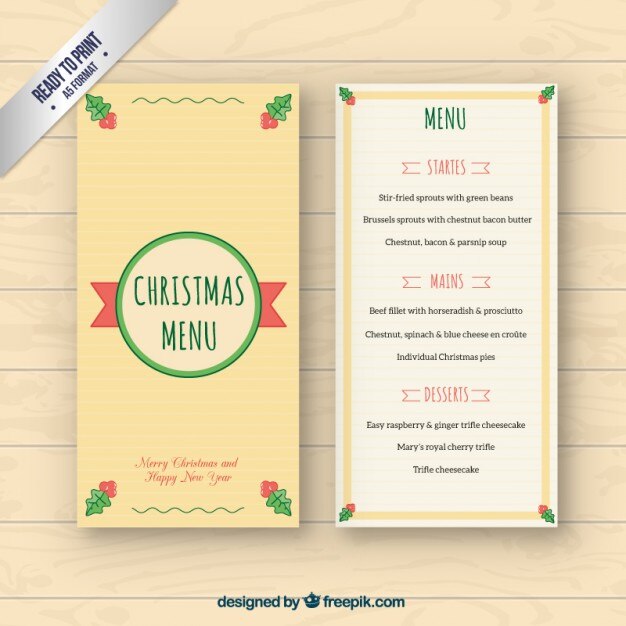 Plantilla de menú lindo de navidad