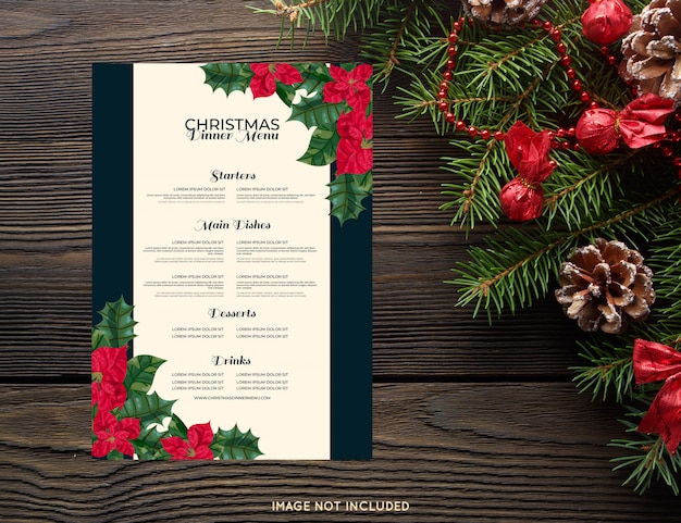 Plantilla de menú de Navidad