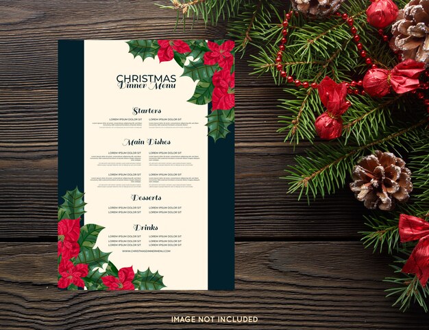 Plantilla de menú de Navidad