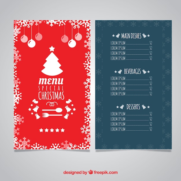 Plantilla de menú de navidad 
