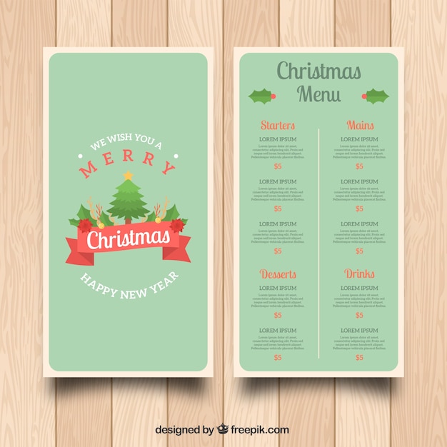 Plantilla de menú de navidad