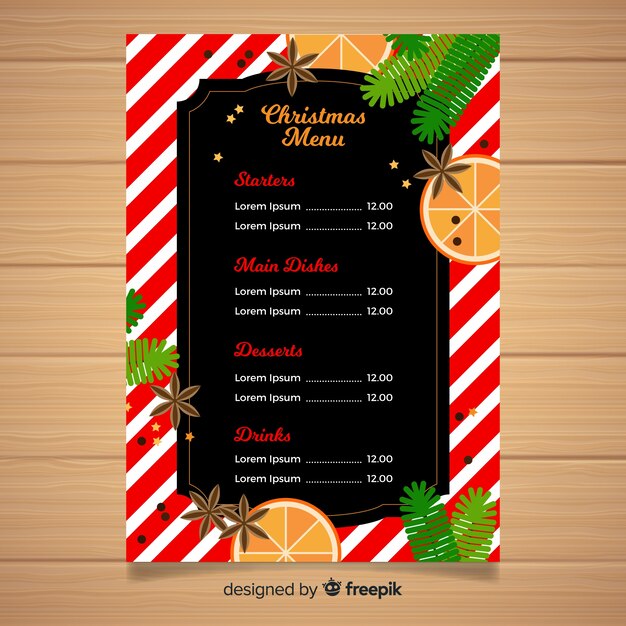 Plantilla de menú de navidad