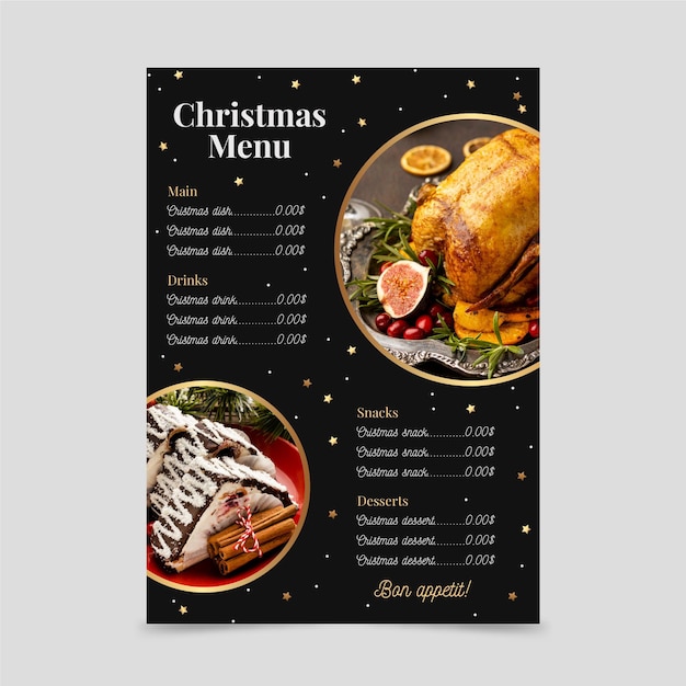 Plantilla de menú de navidad