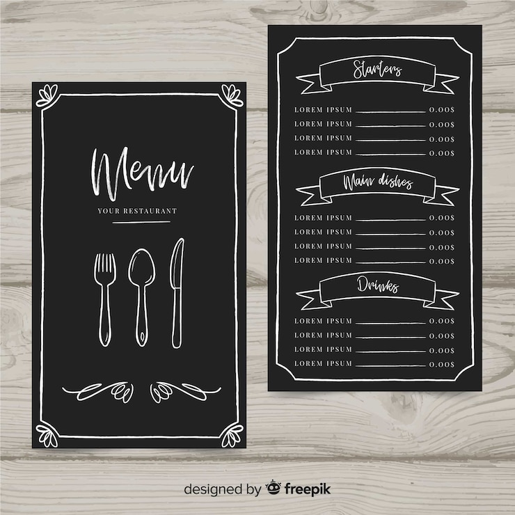 Vector gratuito plantilla de menú de restaurante de colores
